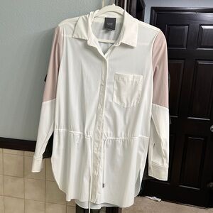 Lysse women’s White and Pink Casual Button Down Shirt
